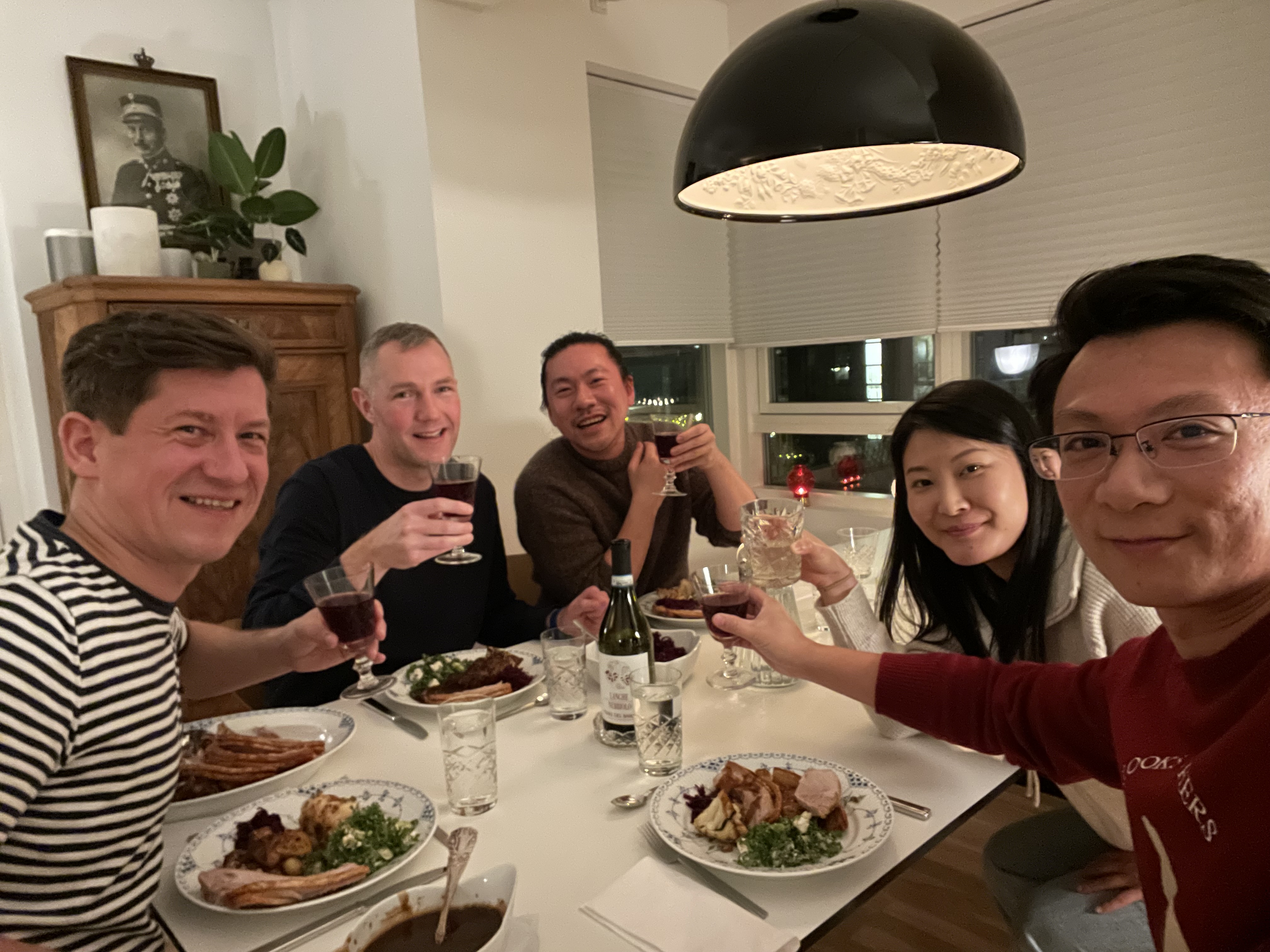 Home dining at Peer's place in Copenhagen